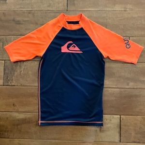 Quicksilver Blue and Orange Rash Guard